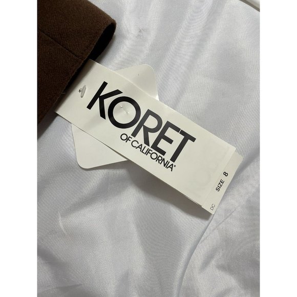 Vintage 70s Koret Of California Pure Wool Brown Women’s Size 8  Blazer Tags NOS - Picture 3 of 10